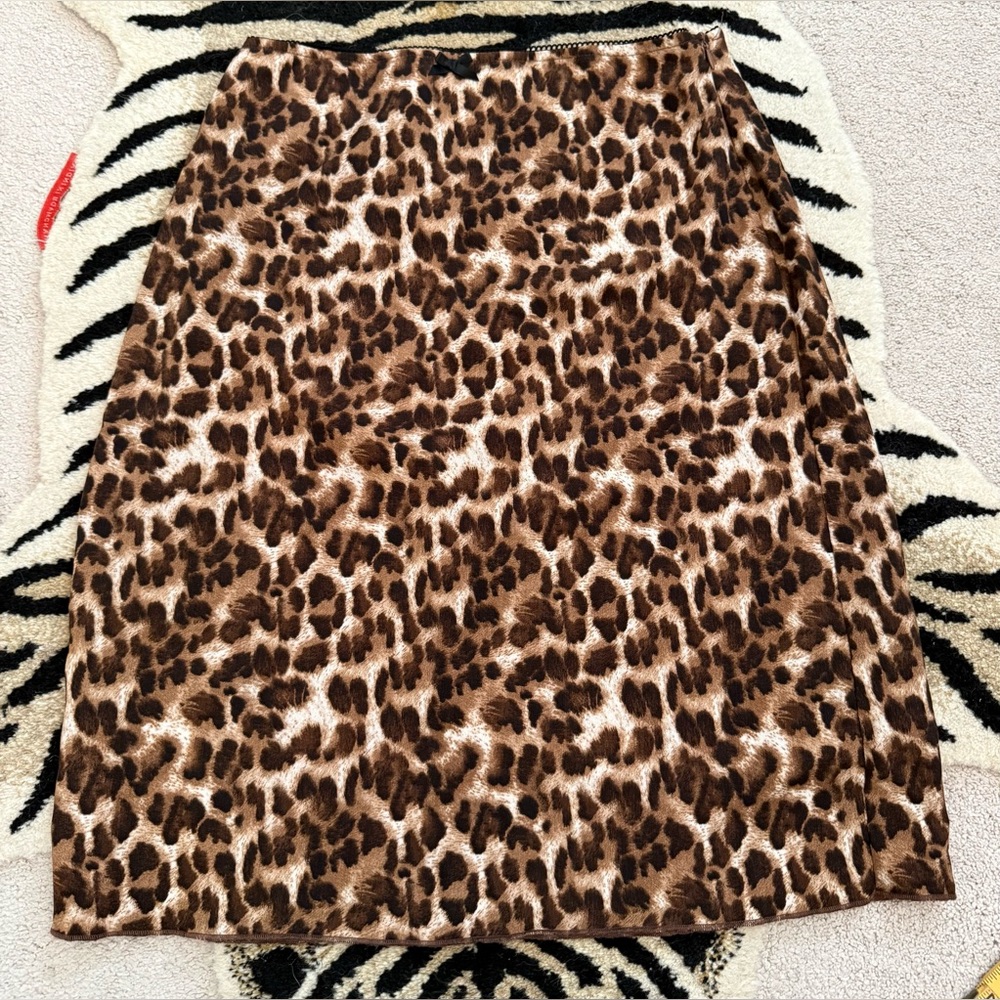 Et Clet Darling Leopard Skirt Size Small, Side Zip